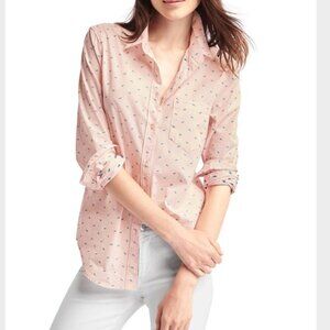 GAP Peach Boyfriend Shirt Button Up Medium GUC